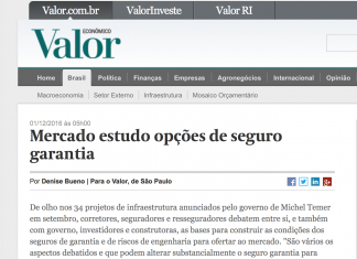 Valor: Mercado estuda opções de seguro garantia