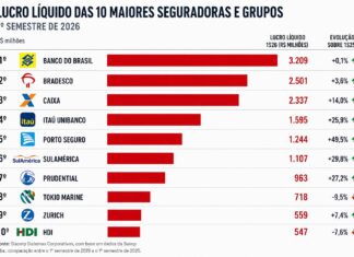 Lucro das 50 maiores seguradoras cresce 11,3% e alcança R$ 18,4 bilhões no primeiro semestre